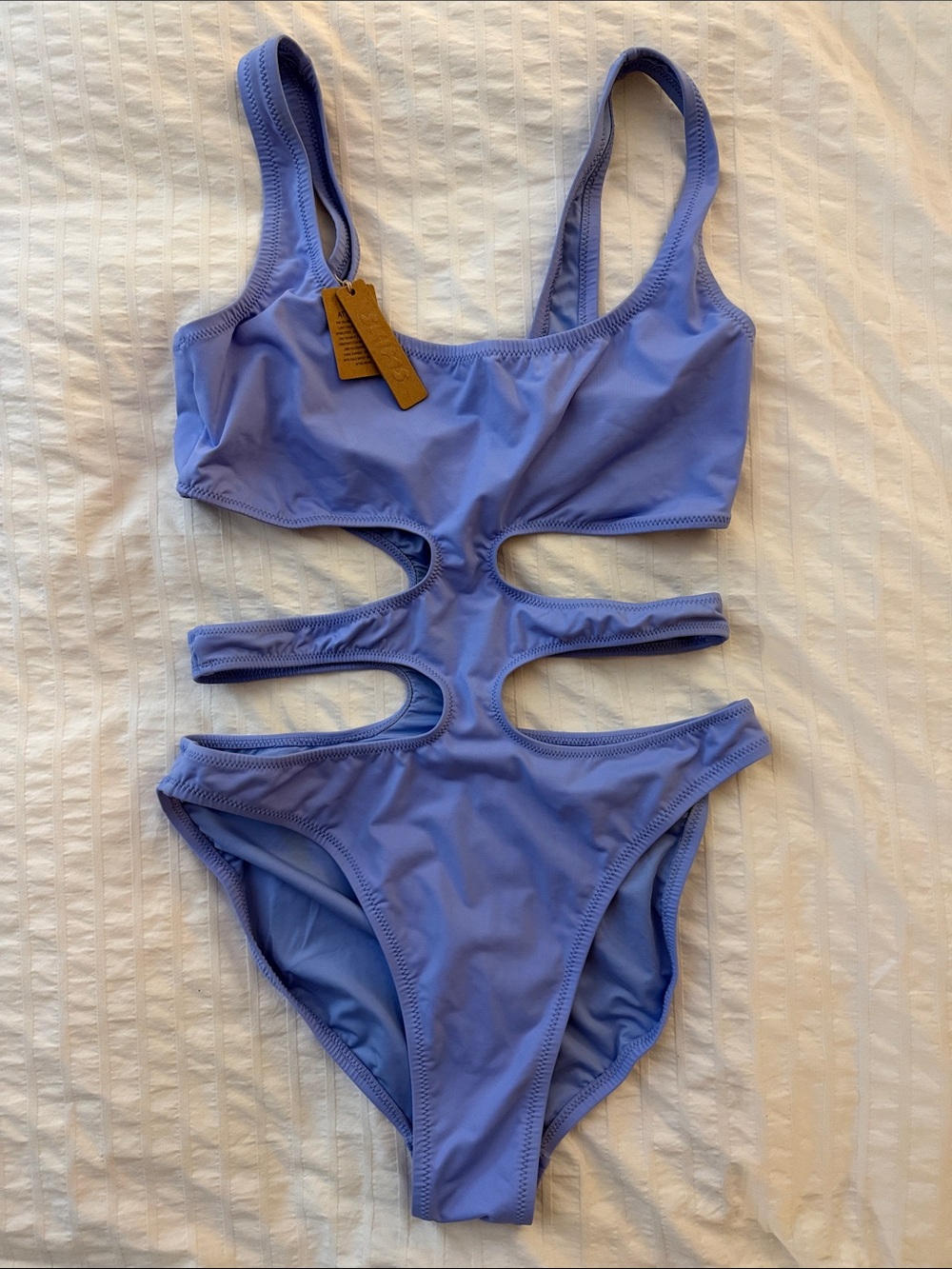 SKIMS SWIM Monokini Cut-Out One-Piece Swimsuit in Periwinkle